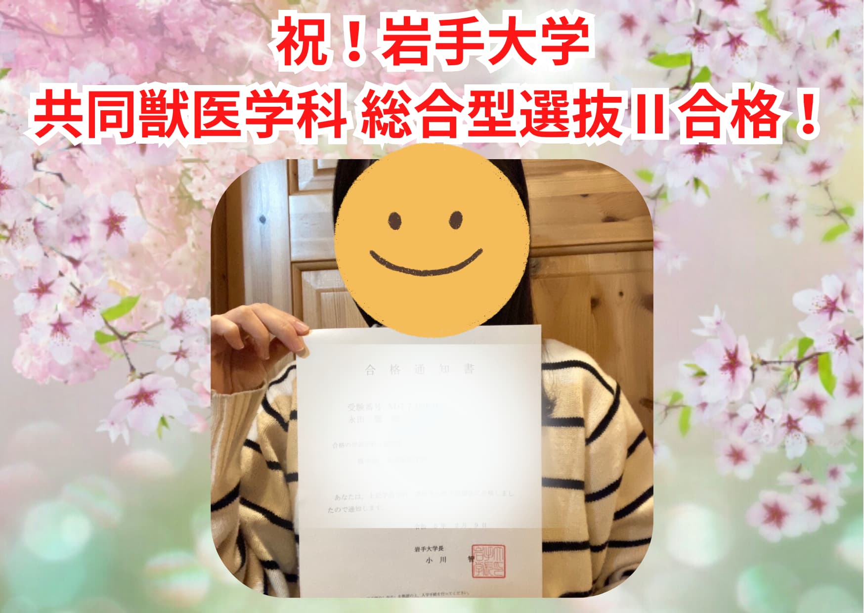 岩手大学合格（推薦） 再受験 2023年