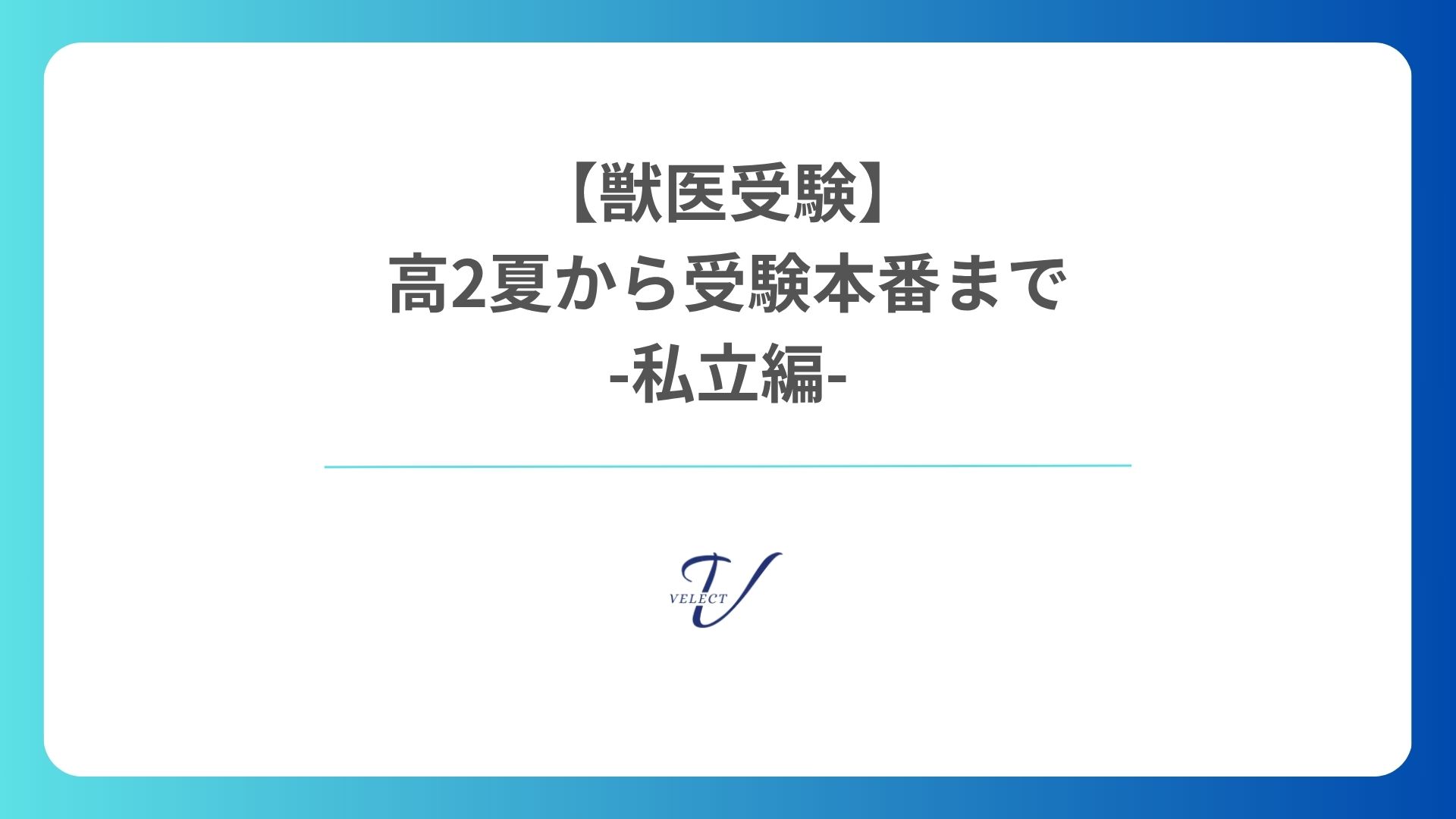 私立 獣医学部 受験スケジュール